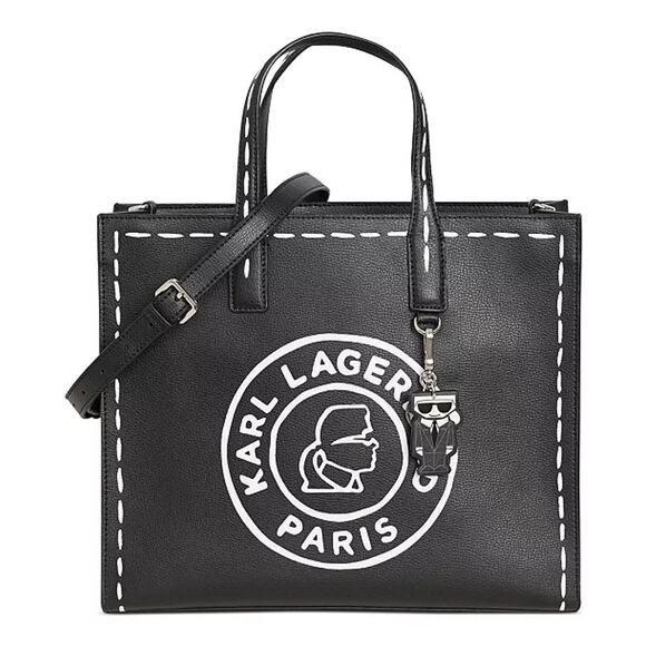 Karl Lagerfeld Handbags - NWT Karl Lagerfeld Paris Nouveau Black White Graphic Logo Small Tote Bag Purse